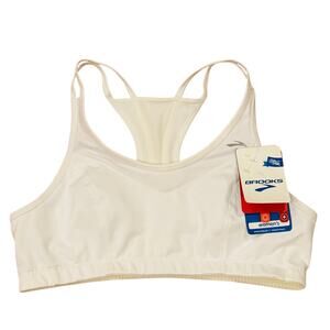 Brooks Epiphany II Sports Bra Womens Sz XL White Racerback No Pads High Support